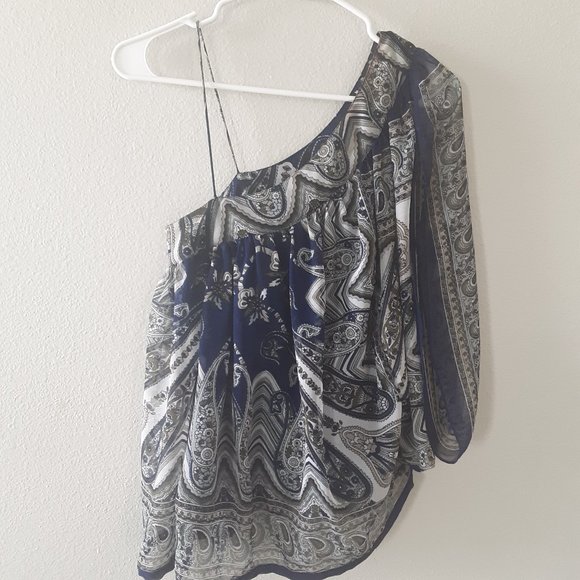 Off Shoulder Sheer Blouse - Picture 1 of 3